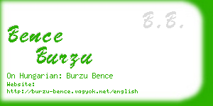 bence burzu business card